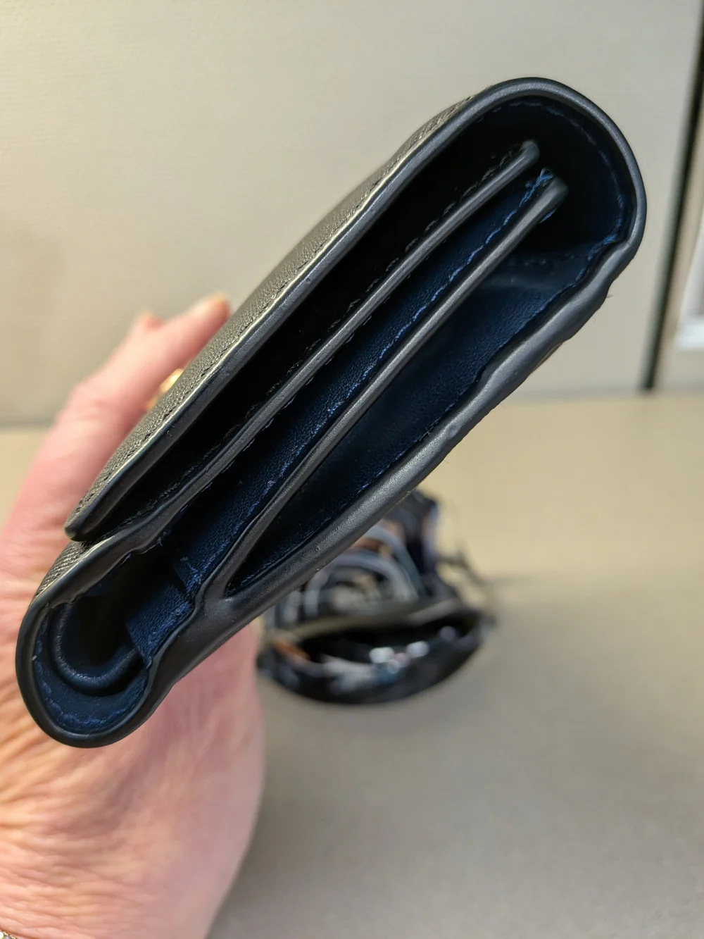 Tory Burch Black Saffiano Leather Compact Wallet